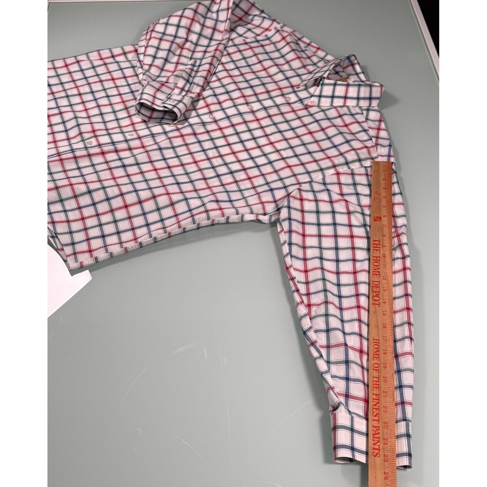 VTG 90s LL BEAN White Check 100% Cotton Mens Button Down Casual Shirt - XL - Picture 11 of 12